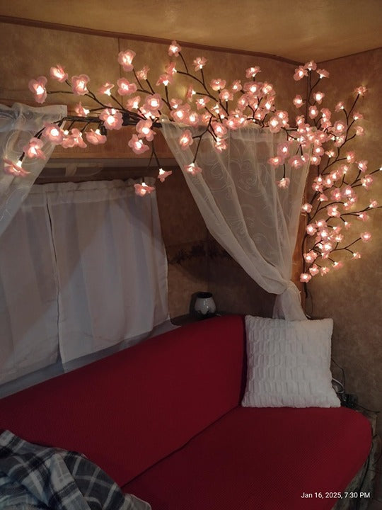 Cherry Blossom LED Wall Tree Light (Remote + Adapter) – Aesthetic Room Decor