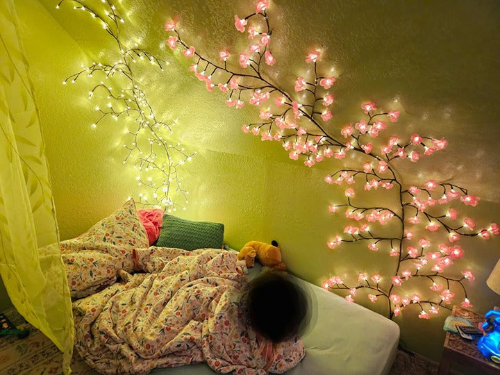 Cherry Blossom LED Wall Tree Light (Remote + Adapter) – Aesthetic Room Decor