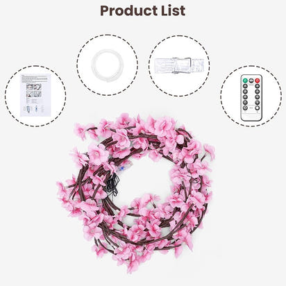 Cherry Blossom LED Wall Tree Light (Remote + Adapter) – Aesthetic Room Decor