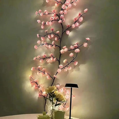 Cherry Blossom LED Wall Tree Light (Remote + Adapter) – Aesthetic Room Decor